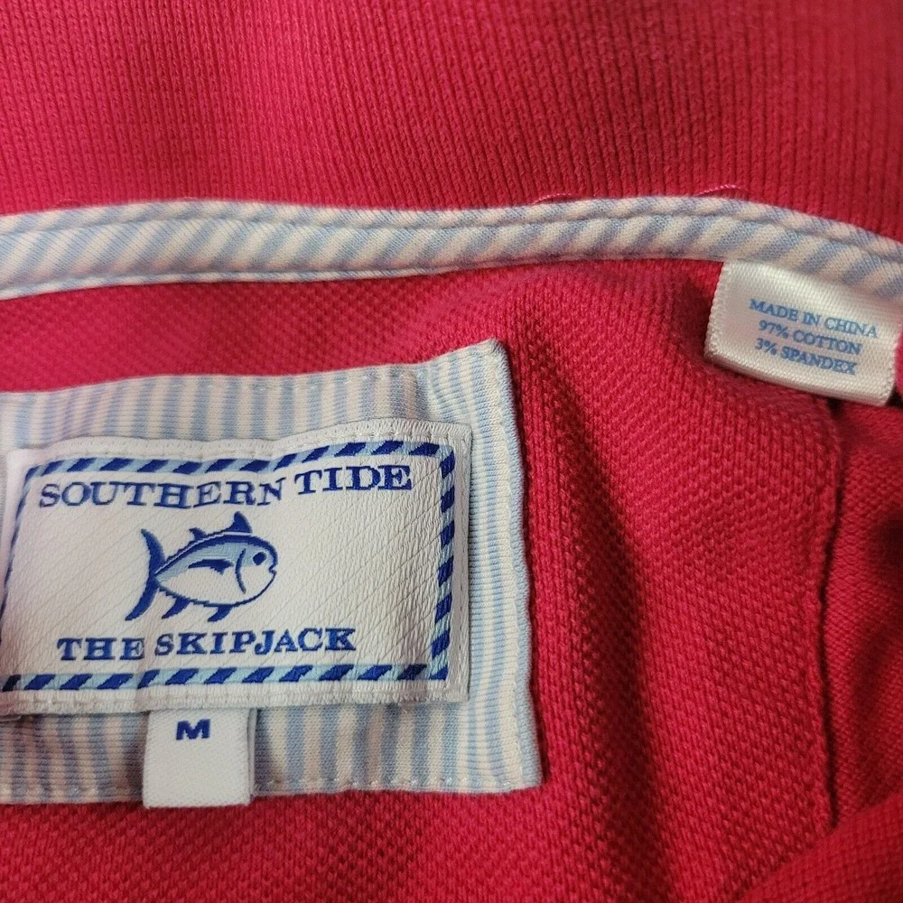 Southern Tide Shirt‎ Mens Medium Pink Casual Polo Short Sleeve The Skipjack